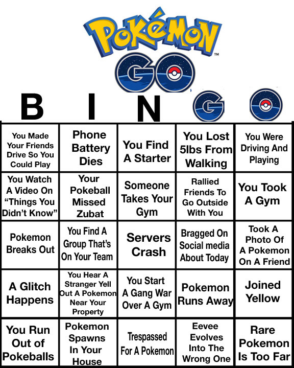 Pokemon GO BinGO