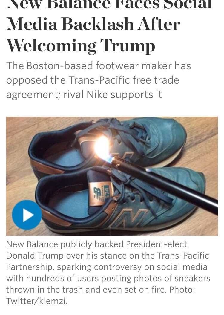 new balance backs trump