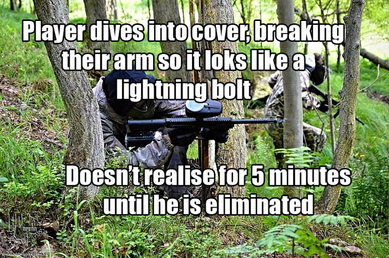 crack in neck then paintball