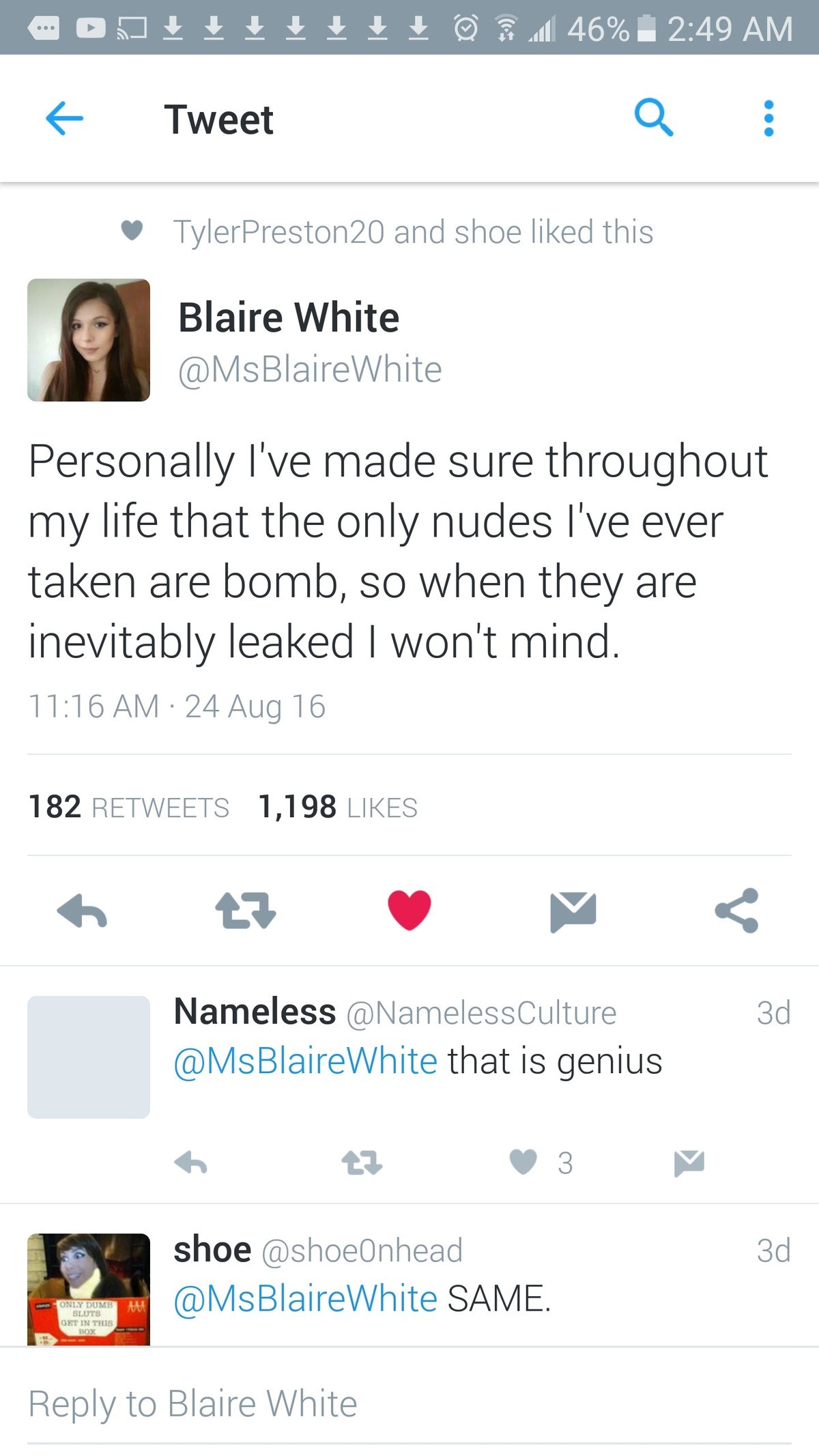 Blaire white nude