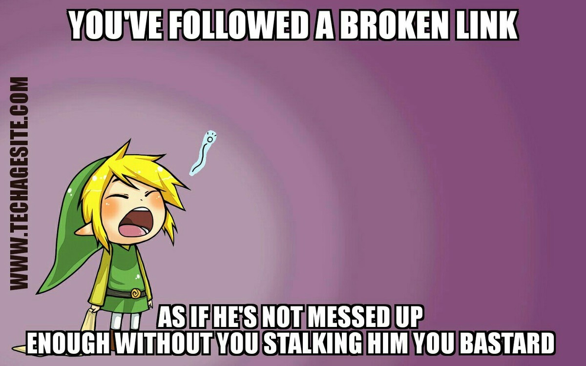 zelda meme broken link