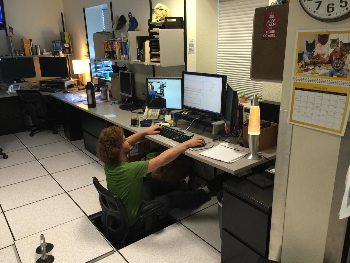 Tired Of His Standing Desk