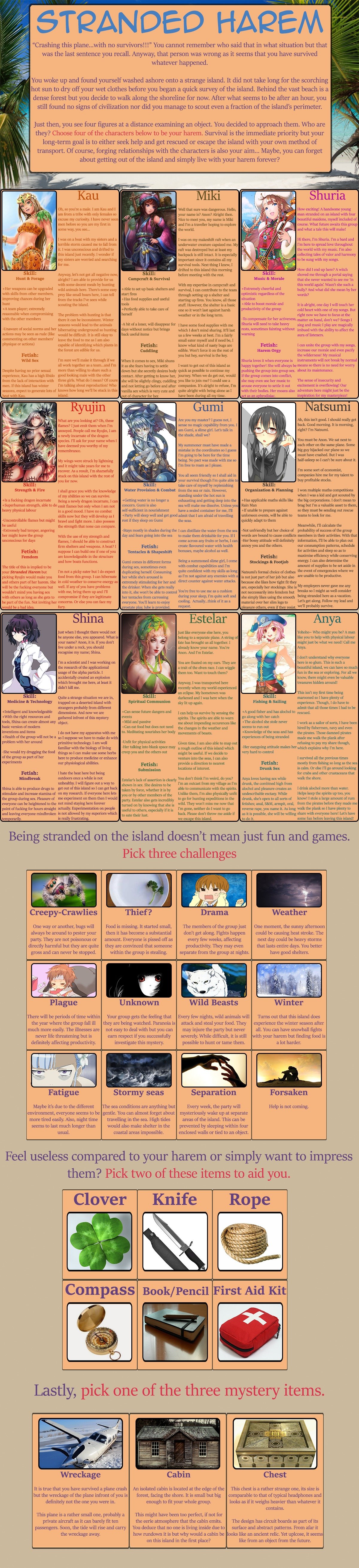 Stranded Harem CYOA