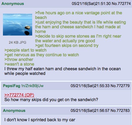 Anon Skips Stones