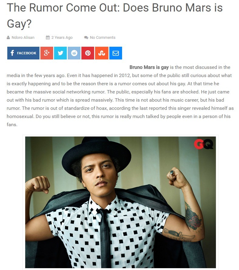Does bruno mars is gay? 