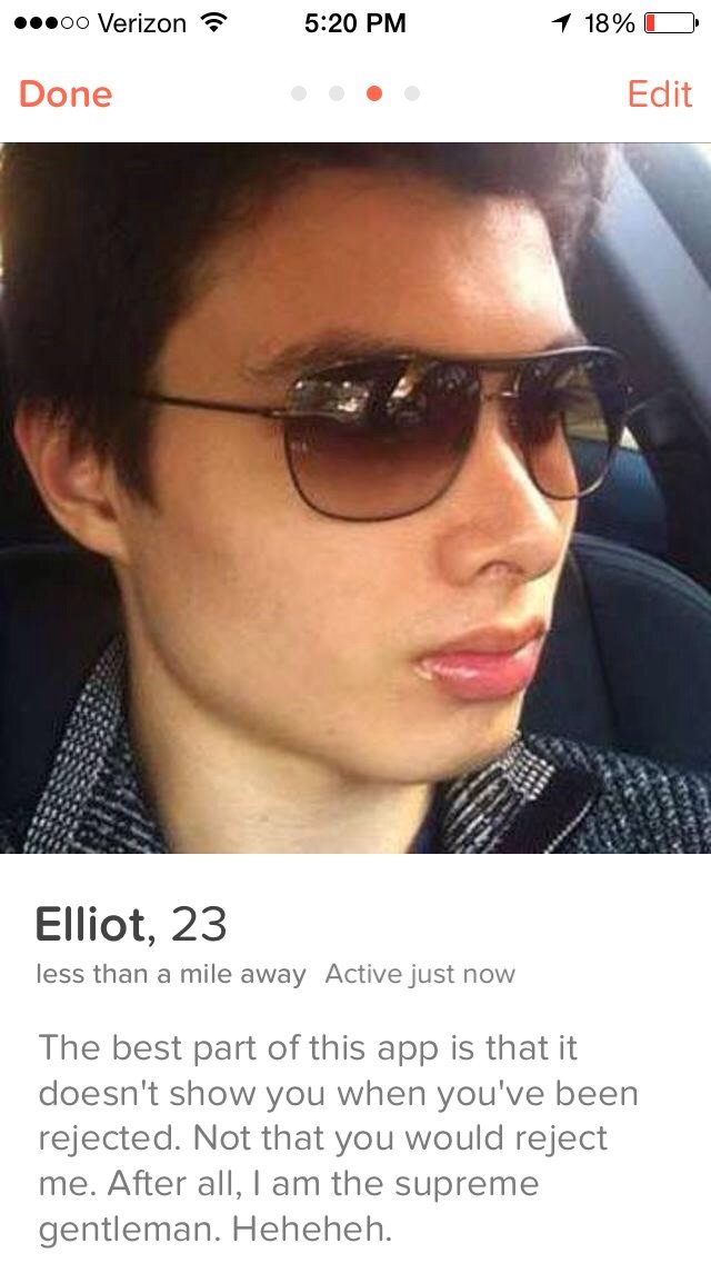 Elliot joins Tinder.