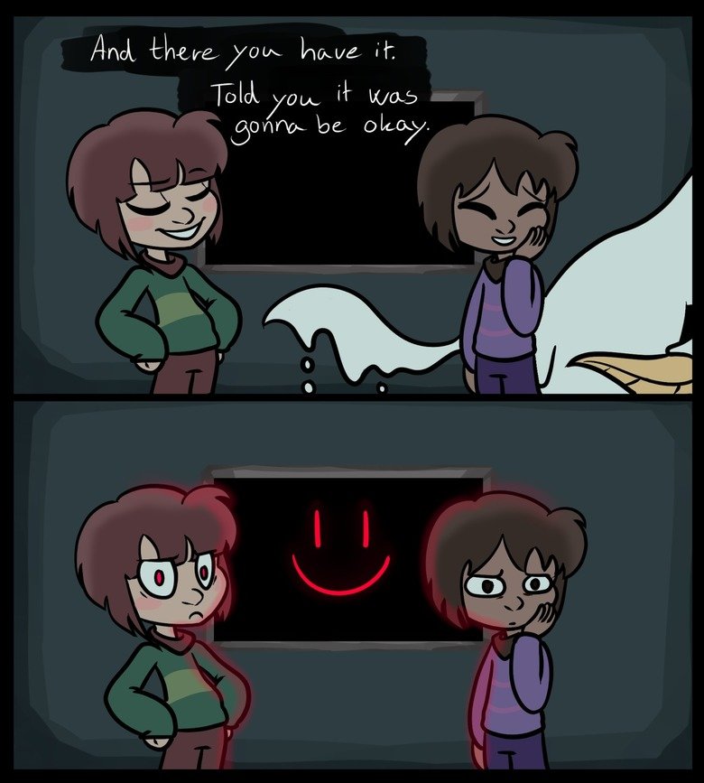 Undertale Frisk And Chara In The Lab